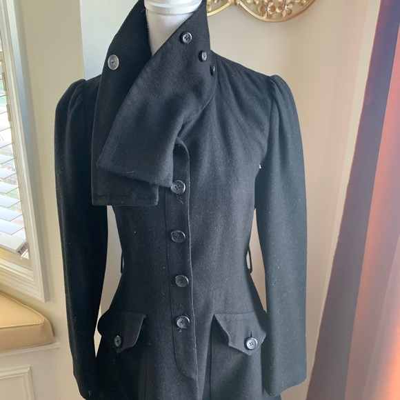 Asos High Neck Pea Coat - Picture 2 of 8